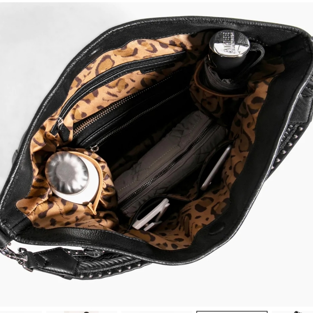 AIMEE KESTENBERG Zip Me Up Black Convertible Hobo Bag - Picture 4 of 11